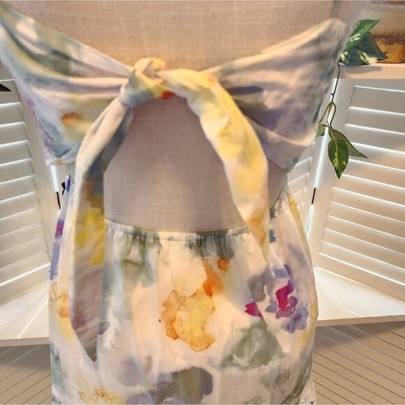 WILDFOX FLORAL NEW ARI TIERED MAXI WITH KNOT TIE BACK SIZE SMALL - Picture 7 of 10